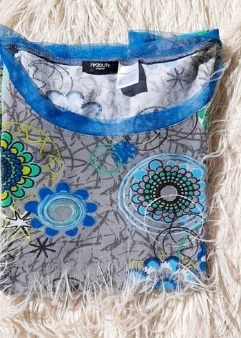 Bohem Çok Renkli Dantel Detaylı Kadın Tişört - Görsel 2