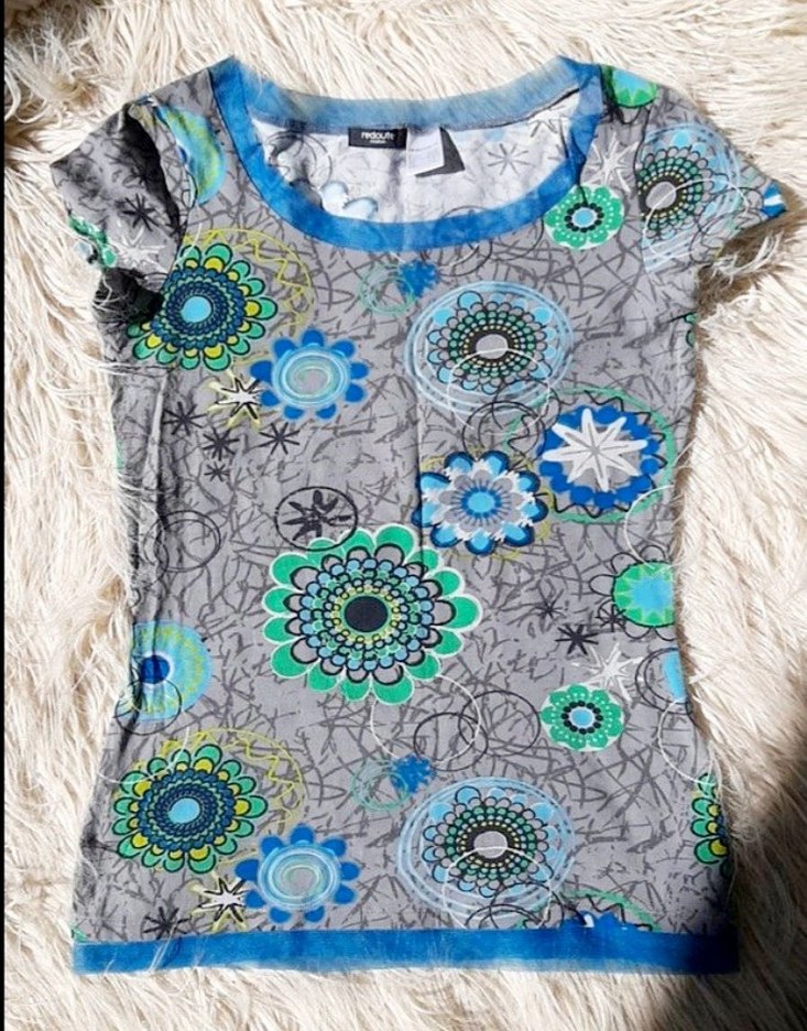 Bohem Çok Renkli Dantel Detaylı Kadın Tişört - Görsel 5