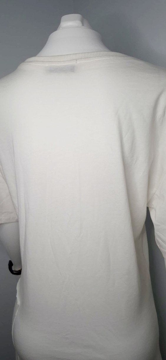 Beyaz Baskılı Pamuklu Salaş Elbise - Görsel 5