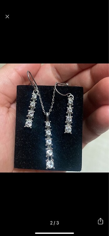 Tasarımcı Küpe kolye sıfır set