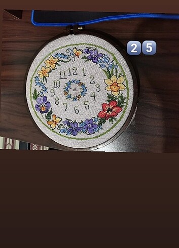 El emeğim Kanaviçe saat pano tablo 