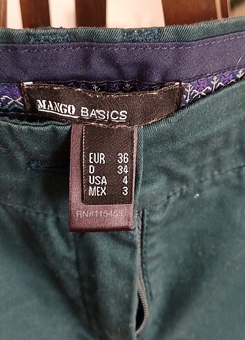s Beden yeşil Renk Mango kumaş pantolon