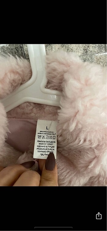 l Beden pembe Renk Peluş ceket