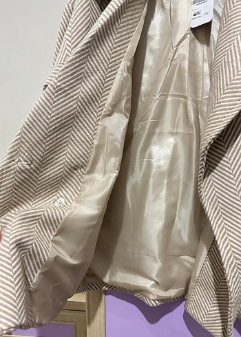 Kadın Kaban Mont Bej Midi - Görsel 4