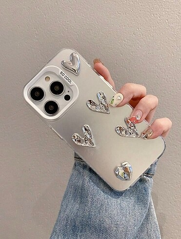 Electroplated heart design phone case