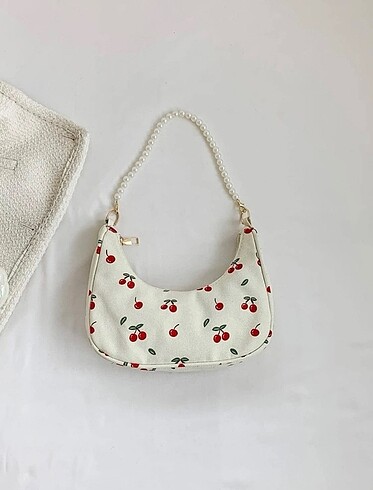 Diğer Cherry print hobo bag