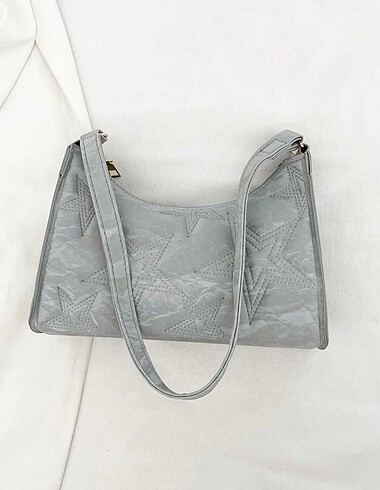 Beden gri Renk Solid color hobo shoulder bag