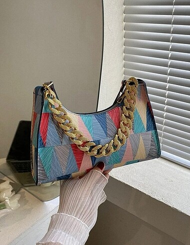 Diğer Geometric pattern shoulder bag