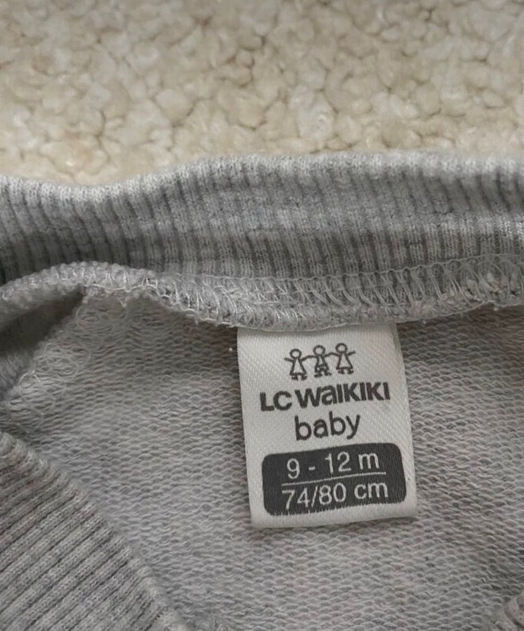 Gri Fermuarlı unisex bebek hırkası - Görsel 2