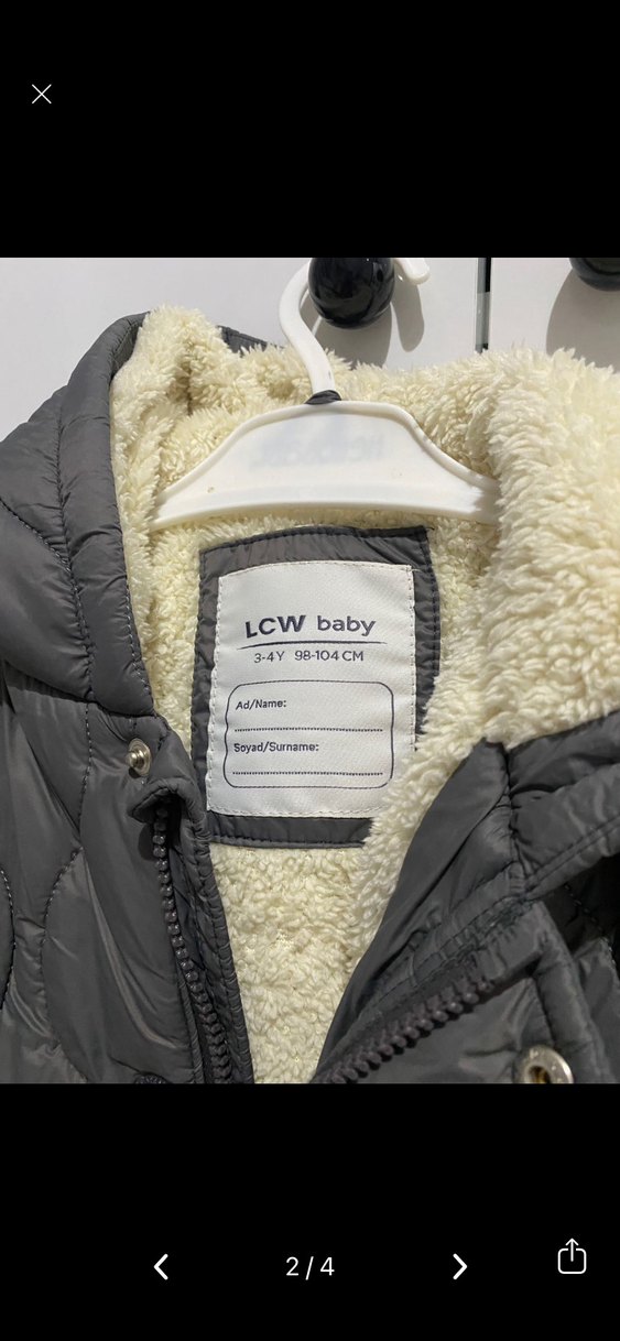 Gri Erkek Çocuk Kürklü Mont - Görsel 2