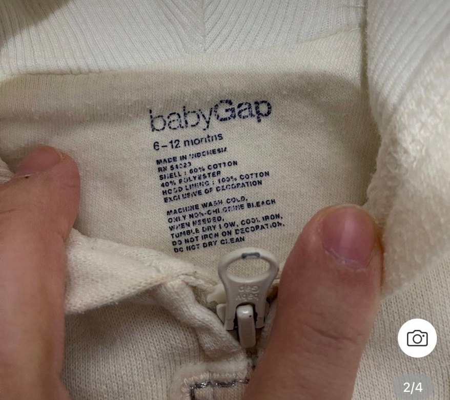 GAP kapşonlu bebek hırkası 6-12 - Görsel 4