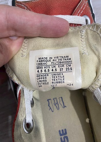 Kırmızı Converse All Star  37 Numara - Görsel 4