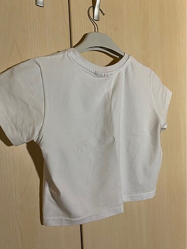 xs Beden beyaz Renk Baskılı Crop Tişört