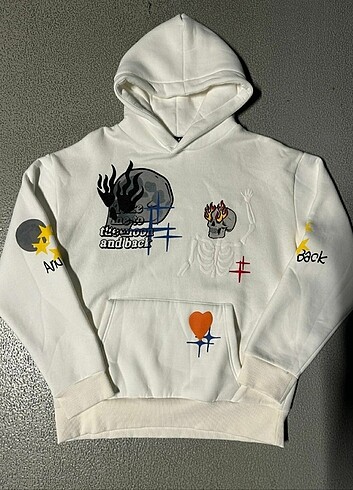 Beyaz desenli unisex sweet - Görsel 2