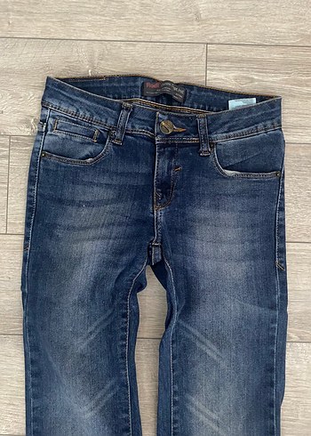 Vintage Düşük Bel Düz Kesim Jean