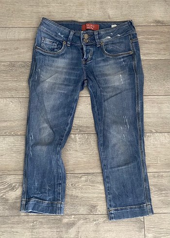 Diğer Vintage Düğmeli Dar Kesim Jean Kapri
