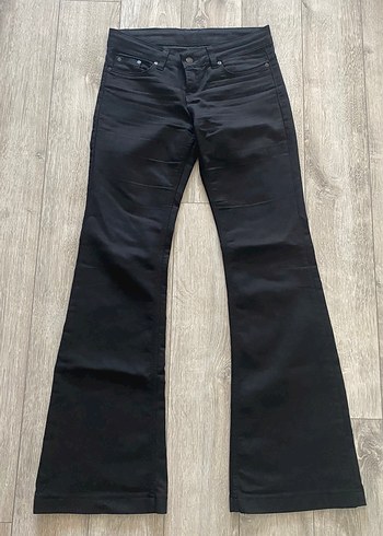 Diğer Vintage Düşük Bel Düz Kesim Siyah Kumaş Pantolon