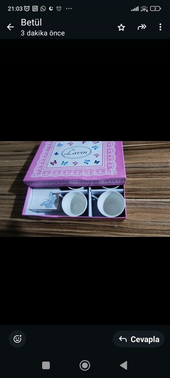 Renkli Kelebek Desenli Fincan ve Tabak Seti - Görsel 2