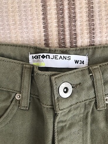 34 Beden haki Renk koton pantolon