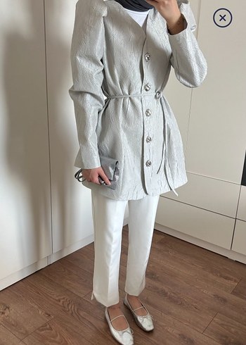 Bershka Düğmeli Gri Midi Kadın ceket qalve manuka mango zara beblue hm