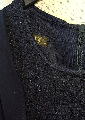 Lacivert Drapeli Uzun Abiye Elbise manuka pinarsems alvina - Görsel 7