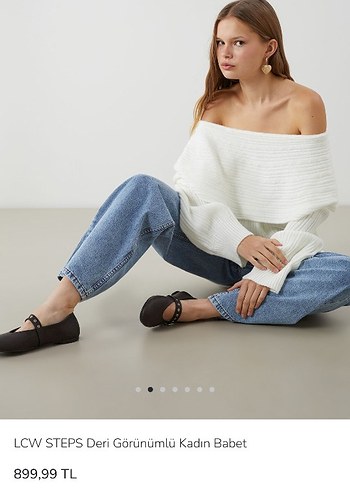 LCW STEPS Kadın Deri Görünümlü Babet zara mango bershka - Görsel 3
