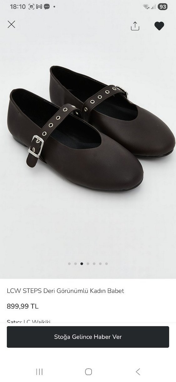 LCW STEPS Kadın Deri Görünümlü Babet zara mango bershka - Görsel 4