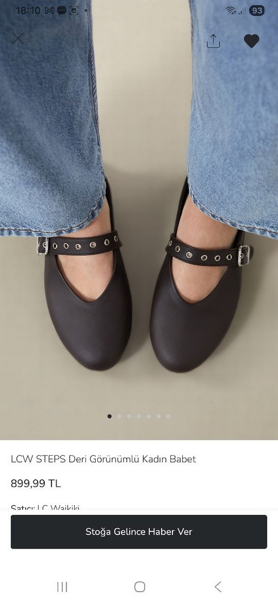 LCW STEPS Kadın Deri Görünümlü Babet zara mango bershka - Görsel 2