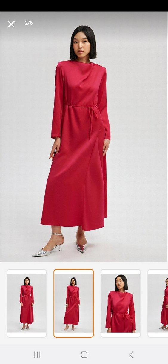 Fuşya pembe Parlak Kadın Elbise - Görsel 2