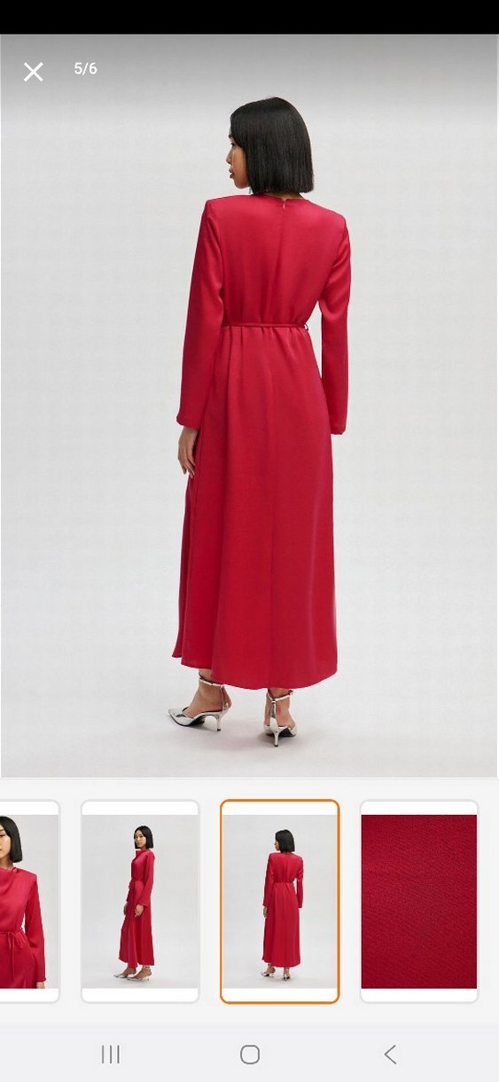 Fuşya pembe Parlak Kadın Elbise - Görsel 4