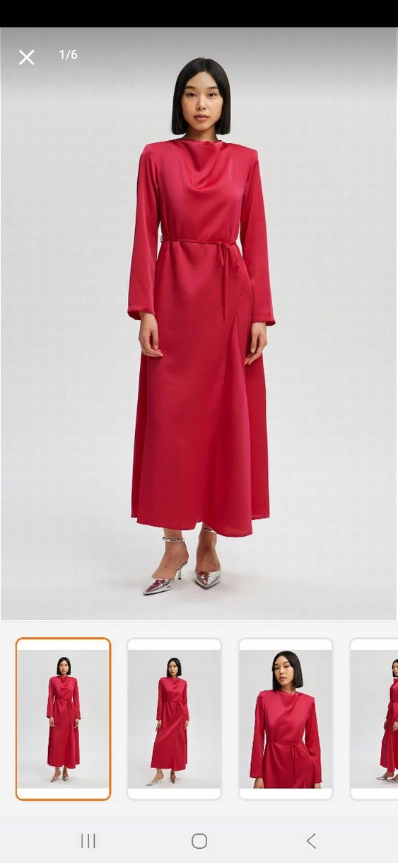 Fuşya pembe Parlak Kadın Elbise - Görsel 5