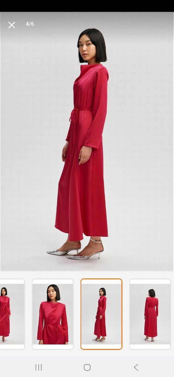 Fuşya pembe Parlak Kadın Elbise - Görsel 3