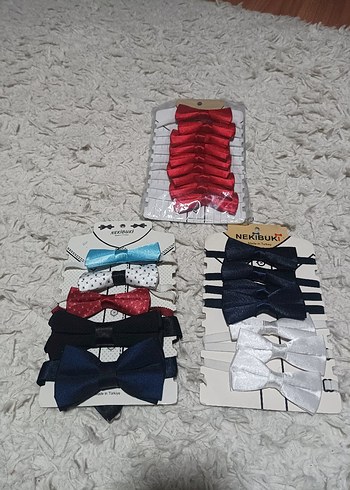 Çocuk Renkli Baskılı Kravat ve Papyon Seti - Görsel 2