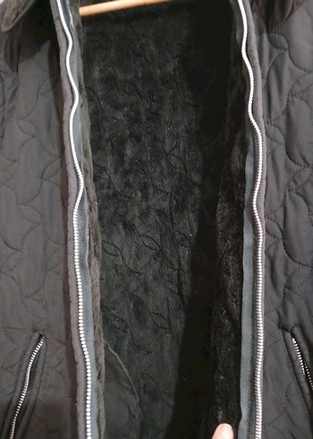 Siyah Fermuarlı Kadın Midi Mont - Görsel 2