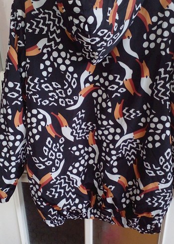 Tuvid 46 beden desenli kapşonlu yagmurluk - Görsel 7