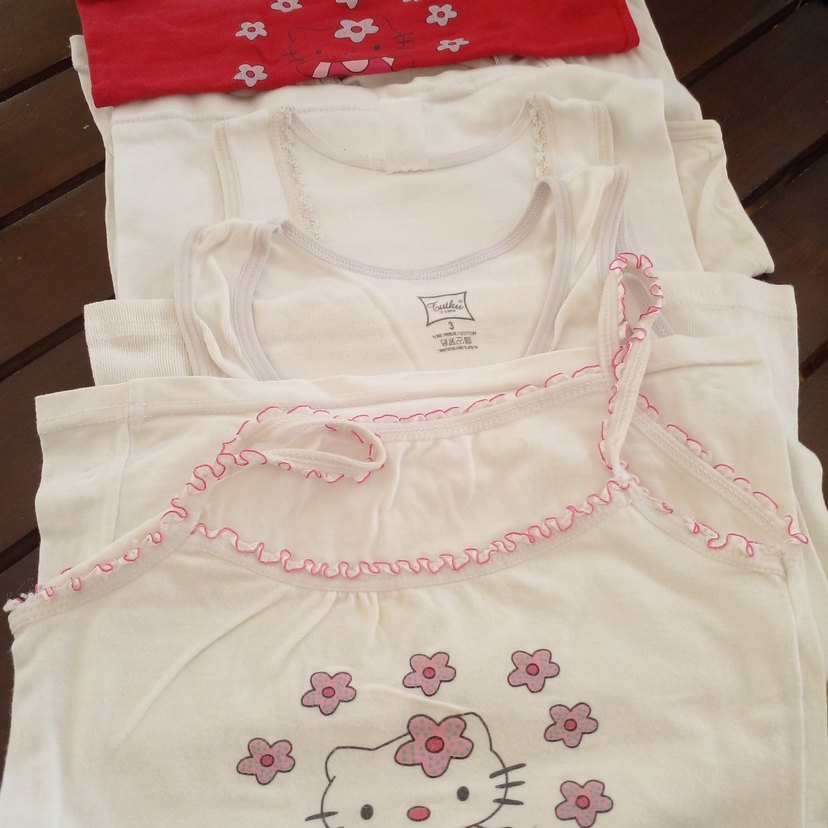 Beyaz Çiçek Desenli Kız Çocuk Atlet 3 yaş - Görsel 3