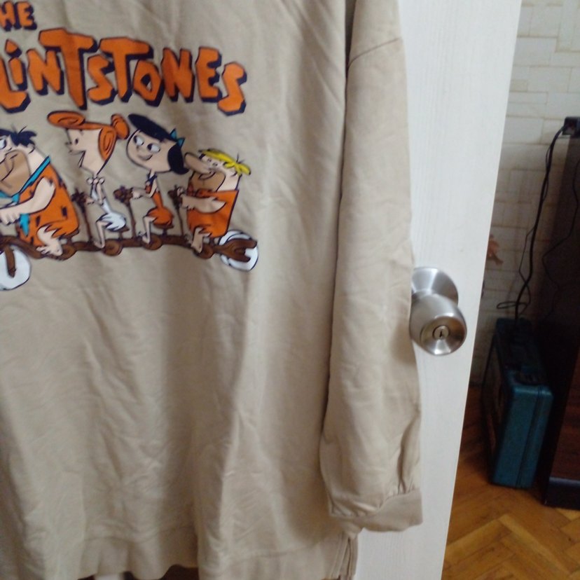 LCW L beden bej önü resim baskılı siwit tsört - Görsel 3