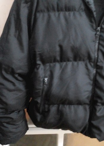 Siyah Kadın Midi Kısa Sıcak Mont 38 beden şışme mont - Görsel 5