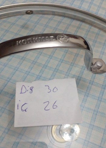 Korkmaz dışı 30 cm içi 26 cm cam tencere kapağı - Görsel 6