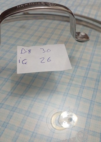 Korkmaz dışı 30 cm içi 26 cm cam tencere kapağı - Görsel 3