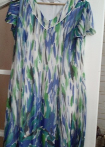 saraçoglu 44 beden desenli şifon elbise - Görsel 6