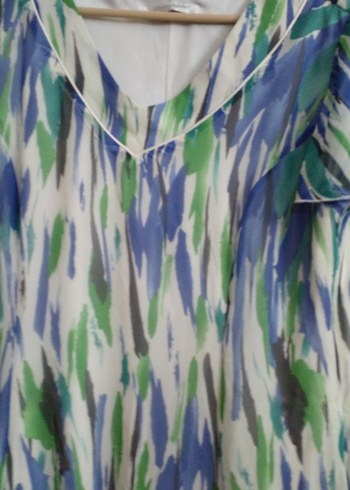 saraçoglu 44 beden desenli şifon elbise - Görsel 5