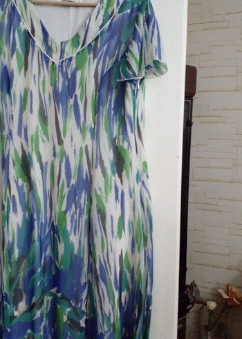 saraçoglu 44 beden desenli şifon elbise - Görsel 11