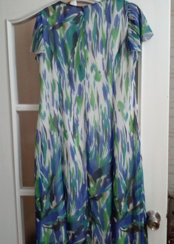 saraçoglu 44 beden desenli şifon elbise - Görsel 8