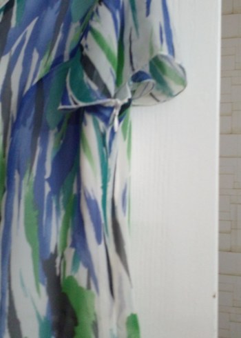 saraçoglu 44 beden desenli şifon elbise - Görsel 2