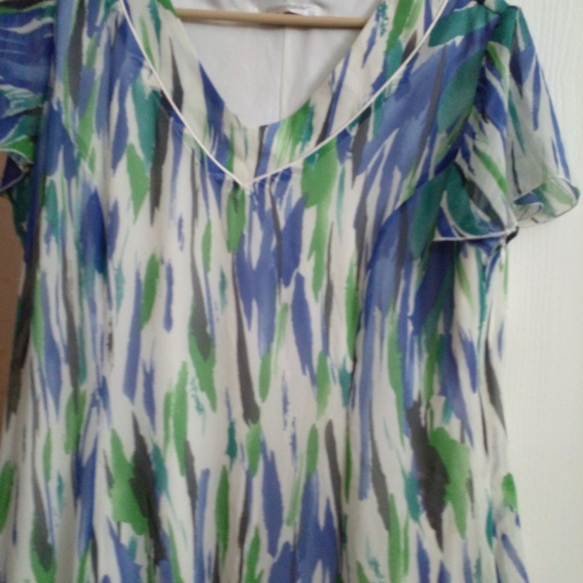 saraçoglu 44 beden desenli şifon elbise - Görsel 5