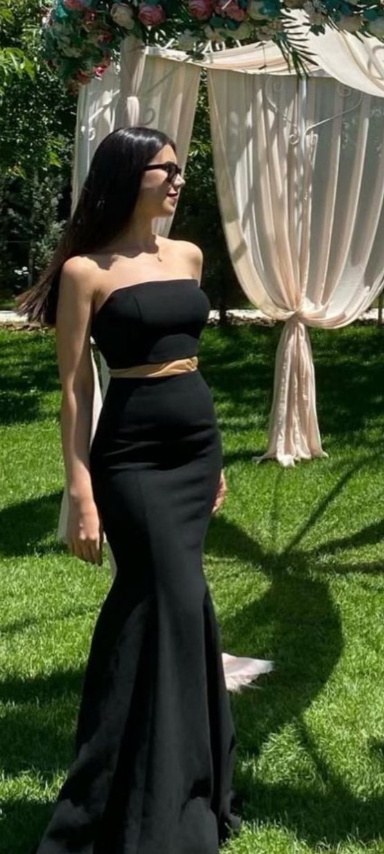 Siyah Straplez Uzun Abiye Elbise 36 beden - Görsel 2