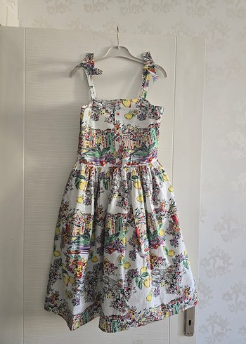 Tyess Renkli Vintage Kız Elbisesi