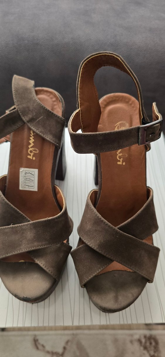 Kahverengi Süet Platform Topuklu Kadın Ayakkabı - Görsel 2