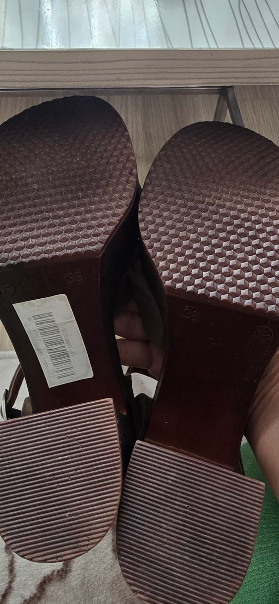 Kahverengi Süet Platform Topuklu Kadın Ayakkabı - Görsel 5